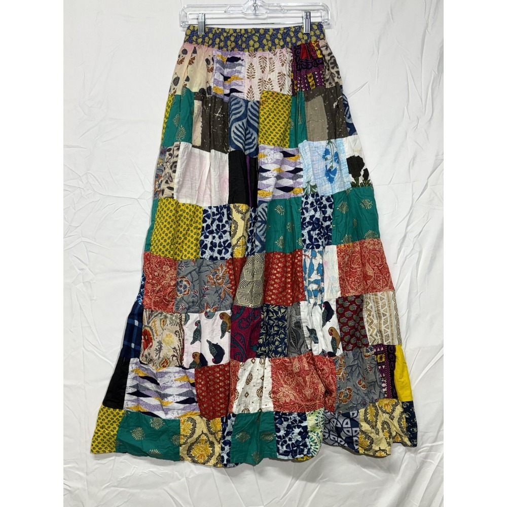 Vintage Patchwork Handmade‎ Skirt Women's Size Small/Medium Drawstring Abstract - Picture 8 of 8